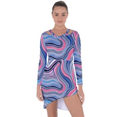 Fluid Abstract Art Asymmetric Cut-out Shift Dress by GardenOfOphir