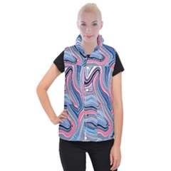 Fluid Abstract Art Women s Button Up Vest by GardenOfOphir