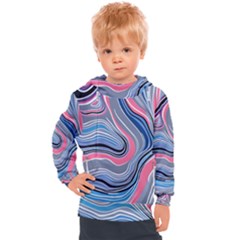 Fluid Abstract Art Kids  Hooded Pullover by GardenOfOphir