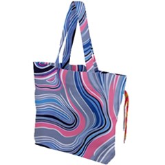 Fluid Abstract Art Drawstring Tote Bag by GardenOfOphir