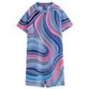 Fluid Abstract Art Kids  Boyleg Half Suit Swimwear View1