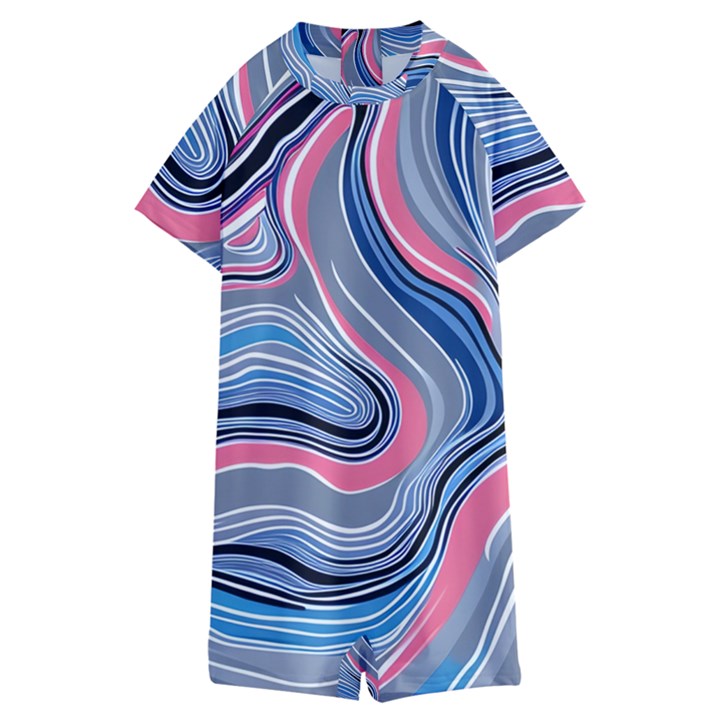 Fluid Abstract Art Kids  Boyleg Half Suit Swimwear