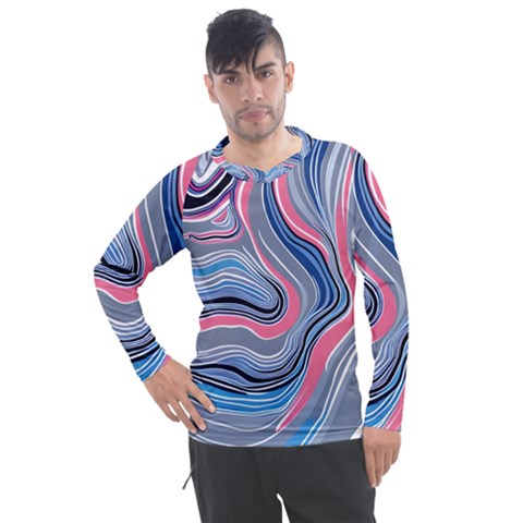 Fluid Abstract Art Men s Pique Long Sleeve Tee by GardenOfOphir