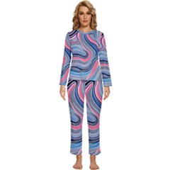 Fluid Abstract Art Womens  Long Sleeve Lightweight Pajamas Set by GardenOfOphir