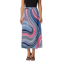 Fluid Abstract Art Classic Midi Chiffon Skirt