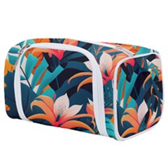 Tropical Flowers Floral Floral Pattern Patterns Toiletries Pouch by Pakemis