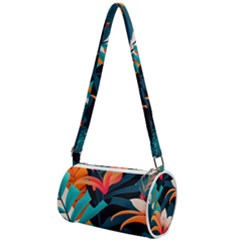 Tropical Flowers Floral Floral Pattern Patterns Mini Cylinder Bag by Pakemis