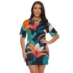 Tropical Flowers Floral Floral Pattern Patterns Just Threw It On Dress