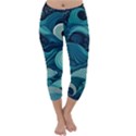 Waves Ocean Sea Abstract Whimsical Abstract Art Capri Winter Leggings  View1