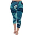 Waves Ocean Sea Abstract Whimsical Abstract Art Capri Winter Leggings  View4