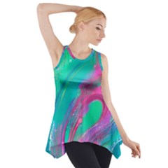 Fluid Art Background Side Drop Tank Tunic by GardenOfOphir