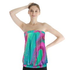 Fluid Art Background Strapless Top by GardenOfOphir