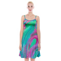 Fluid Art Background Spaghetti Strap Velvet Dress by GardenOfOphir