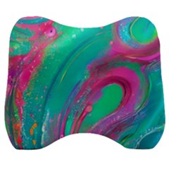 Fluid Art Background Velour Head Support Cushion by GardenOfOphir