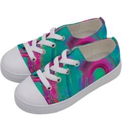 Fluid Art Background Kids  Low Top Canvas Sneakers by GardenOfOphir