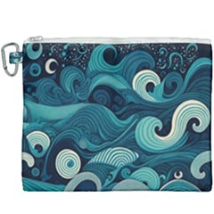 Waves Ocean Sea Abstract Whimsical Abstract Art Canvas Cosmetic Bag (xxxl) by Pakemis