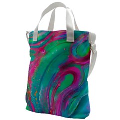 Fluid Art Background Canvas Messenger Bag by GardenOfOphir