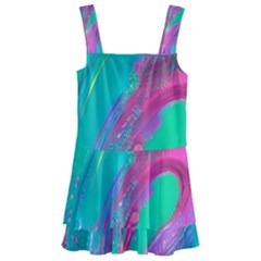 Fluid Art Background Kids  Layered Skirt Swimsuit by GardenOfOphir