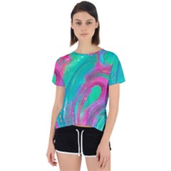 Fluid Art Background Open Back Sport Tee by GardenOfOphir