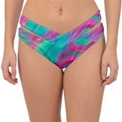 Fluid Art Background Double Strap Halter Bikini Bottoms by GardenOfOphir