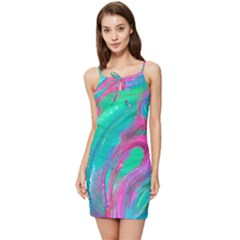 Fluid Art Background Summer Tie Front Dress by GardenOfOphir