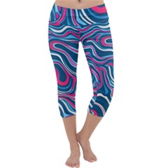 Liquid Art Pattern Capri Yoga Leggings by GardenOfOphir