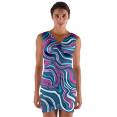 Liquid Art Pattern Wrap Front Bodycon Dress by GardenOfOphir