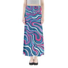 Liquid Art Pattern Full Length Maxi Skirt by GardenOfOphir