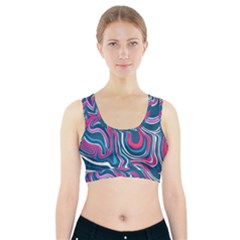 Liquid Art Pattern Sports Bra With Pocket by GardenOfOphir