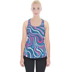 Liquid Art Pattern Piece Up Tank Top by GardenOfOphir