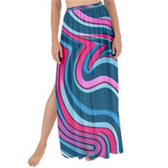 Liquid Art Pattern Maxi Chiffon Tie-up Sarong by GardenOfOphir