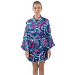 Liquid Art Pattern Long Sleeve Satin Kimono by GardenOfOphir