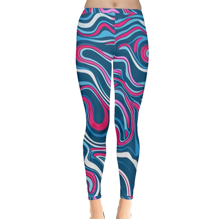 Liquid Art Pattern Inside Out Leggings