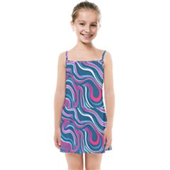 Liquid Art Pattern Kids  Summer Sun Dress by GardenOfOphir