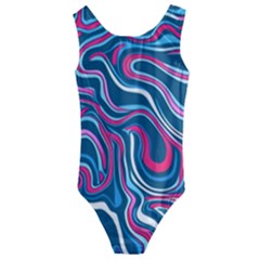 Liquid Art Pattern Kids  Cut-out Back One Piece Swimsuit by GardenOfOphir