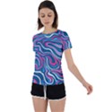 Liquid Art Pattern Back Circle Cutout Sports Tee View1