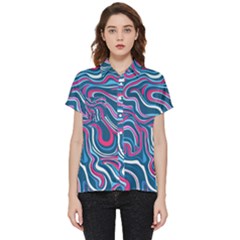 Liquid Art Pattern Short Sleeve Pocket Shirt by GardenOfOphir