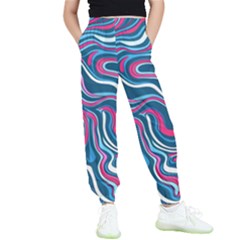 Liquid Art Pattern Kids  Elastic Waist Pants by GardenOfOphir