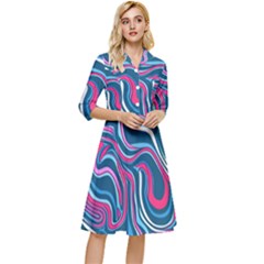 Liquid Art Pattern Classy Knee Length Dress by GardenOfOphir