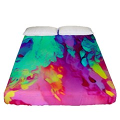 Fluid Background Fitted Sheet (queen Size) by GardenOfOphir