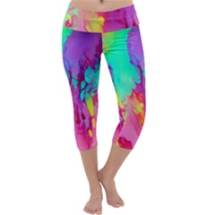 Fluid Background Capri Yoga Leggings by GardenOfOphir