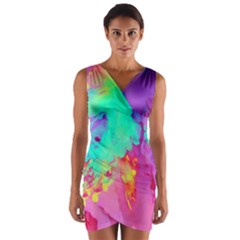 Fluid Background Wrap Front Bodycon Dress by GardenOfOphir