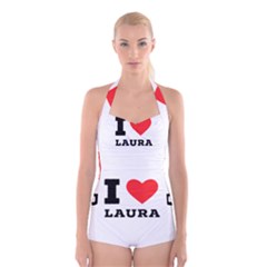 I Love Laura Boyleg Halter Swimsuit  by ilovewhateva