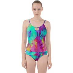 Fluid Background Cut Out Top Tankini Set by GardenOfOphir