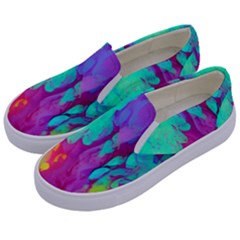 Fluid Background Kids  Canvas Slip Ons by GardenOfOphir