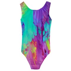 Fluid Background Kids  Cut-out Back One Piece Swimsuit by GardenOfOphir