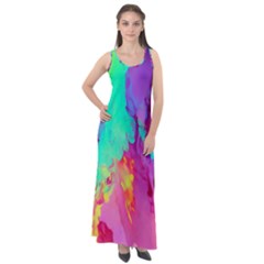 Fluid Background Sleeveless Velour Maxi Dress by GardenOfOphir