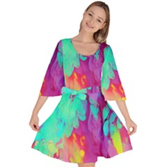 Fluid Background Velour Kimono Dress by GardenOfOphir