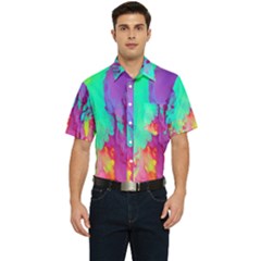 Fluid Background Men s Short Sleeve Pocket Shirt  by GardenOfOphir