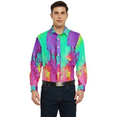 Fluid Background Men s Long Sleeve Pocket Shirt  by GardenOfOphir